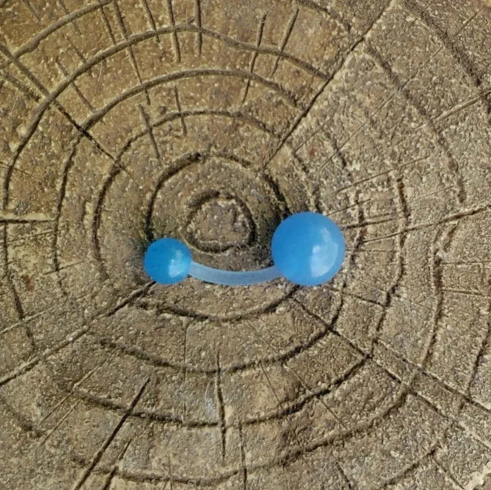 (6) 16g glow in the dark belly ring